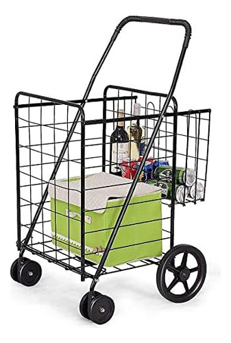 Hysache Folding Shopping Cart With Swiveling Front Whee..