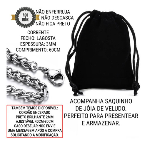 Colar Cordão Machado Vikings Valknut Nórdico Triângulos Odin