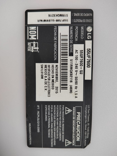 Main Lg 55uf7600-uj (Usado)