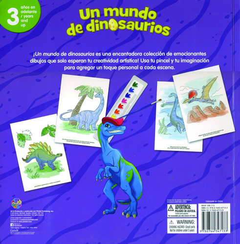 Libros De Posters Para Pintar: Un Mundo De Dinosaurios, de White, Erika. Editorial Phidal, tapa dura en español, 2020