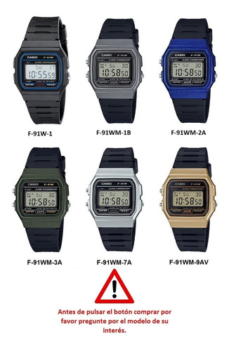 Reloj Casio F-91wm Unisex Clásico Garantía Original Envio Ya