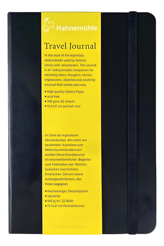 Caderno Hahnemuhle Travel Journals 13,5x21cm Retrato 62 Fls