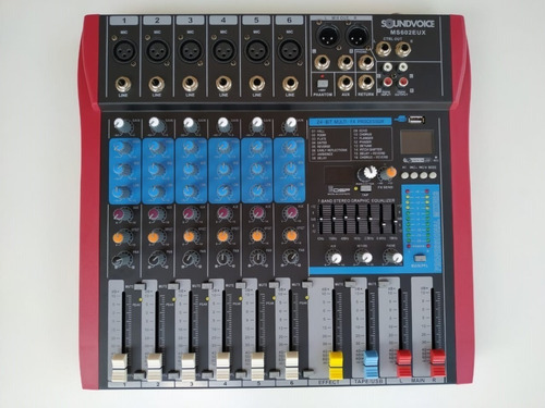 Imagem 1 de 10 de Mesa De Som Soundvoice 6 Canais Ms 602
