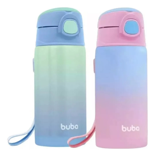 Copo Garrafa Térmica Inox Parede Dupla Com Canudo - Buba