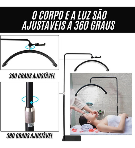 Kit Arco De Luz Led Lua + Kit De Sobrancelhas Profissional