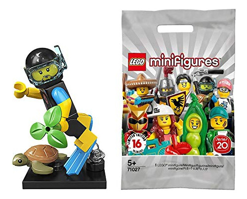 Minifiguras De La Serie 20 De Lego Sea Rescuer Girl Scuba