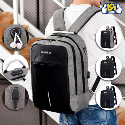 Mochila Para Notebook Anti Robo Kolke Con Candado Kvm-338