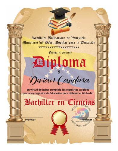 Diplomas Certificados Impresión Diseño Cartulina 