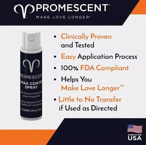 Promescent Climax Control Prolongado Eyaculacion 2.6 Ml Resi