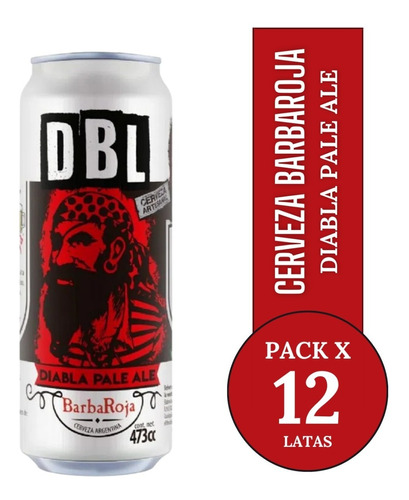 Cerveza Artesanal Barba Roja Diabla Pale Ale Pack X 12 Latas