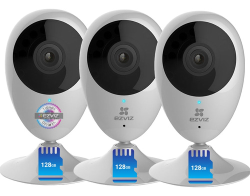 Kit X3 Camara Seguridad Wifi 1080p Ezviz + 3 Memorias 128gb