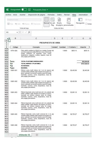 Análisis Precios Unitarios 2023 Excel