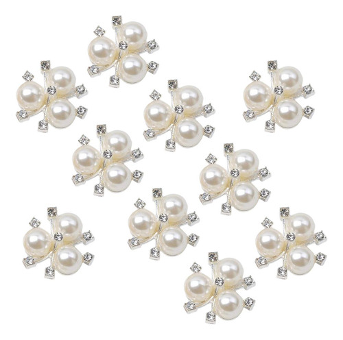 4 X 10 Uds. Botones De Perlas, Adornos De Diamantes De