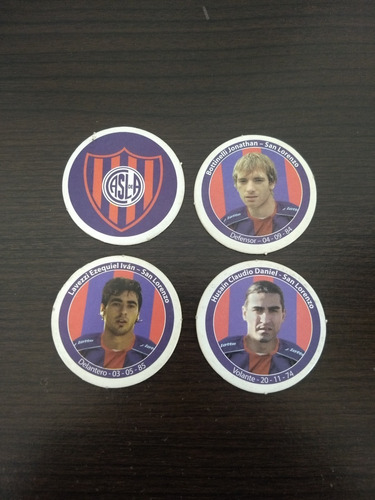 San Lorenzo 4 Figuritas Redondas Tazos Apertura 2006 Futbol