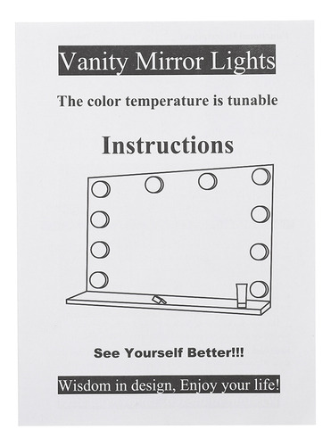; Luces De Maquillaje Led Para Espejo De Tocador, Lámpara