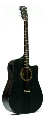 Guitarra Electroacústica Deviser Ls-130 Mate Kit Completo Color Negro Orientación de la mano Derecha