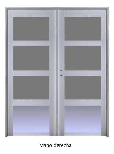Puerta Doble Aluminio 160x200 Repartido Horizontal M506