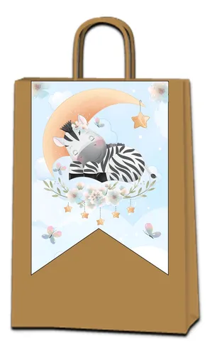 comprar Kit Imprimible Candybar Cebra Nene Celeste 100% Editable