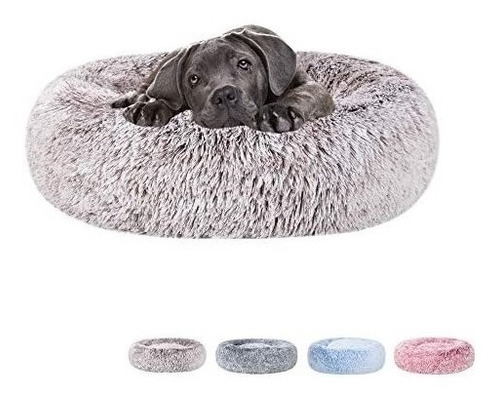 Poohoo Calmante Cama Para Perros De Piel Sintética Donut De