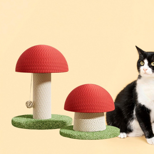 2x Cat Scratch Postes Pet Toys Pet Mushrooms En Forma De