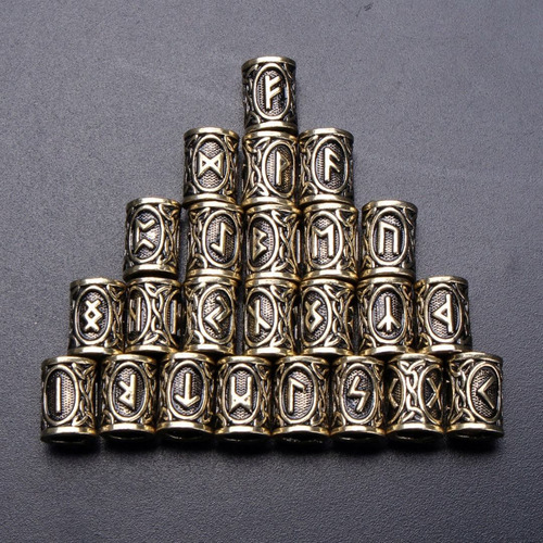 Beads Viking Runas Pelo Y Barba Retro Vintage Celta Runa