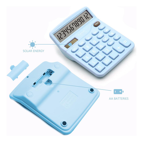 Calculadora De Oficina Azul Con Pantalla Lcd Para Escritorio