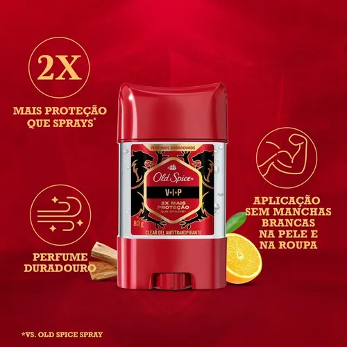 Old Spice VIP クリアジェル デオドラント 80g ✖️2ブラジル版 Desodorante Antitranspirante Gel Old Spice VIP 80g | MercadoLivre