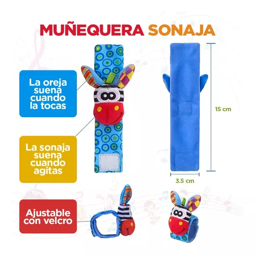 uunida baby Pack de 4 Calcetines y muñequeras Sonajas para Bebe 0 a 3 Meses  - Juguetes