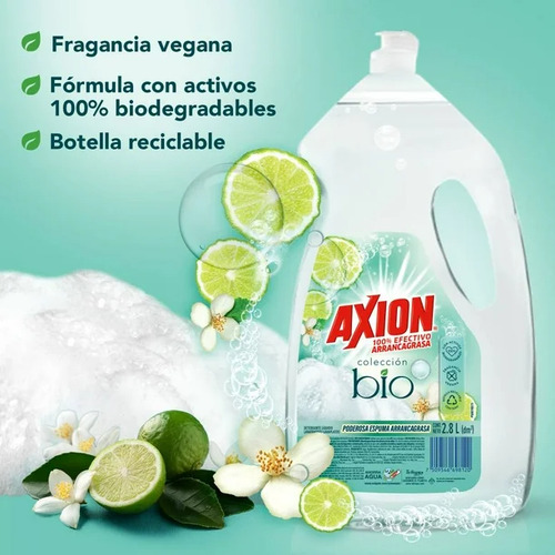 Detergente Líquido Axion Lavatrastes Colección Bio 2.8 L