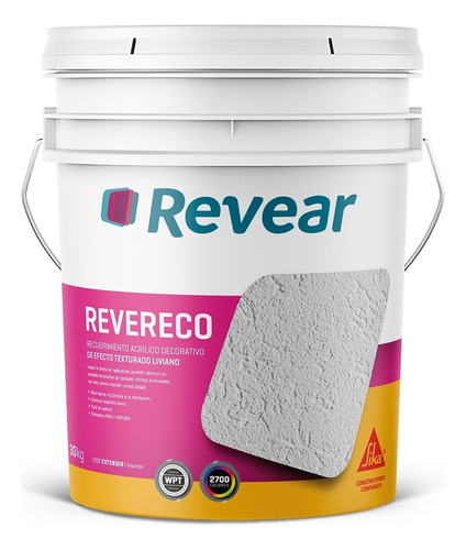 Revear Revestimiento Texturado Revereco Medio 30kg Almacolor color blanco