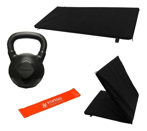 Kit Pesa Rusa Kettlebell 5 Kg + Banda Circular + Colchoneta