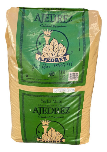 Yerba Mate Ajedrez Canchada Despalada X 10kg Hoja Grande