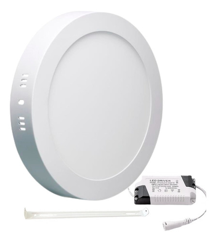 Kit 10 Luminária Painel Led Sobrepor Redonda 18w 6500k Fria Cor Branco-frio 110v/220v