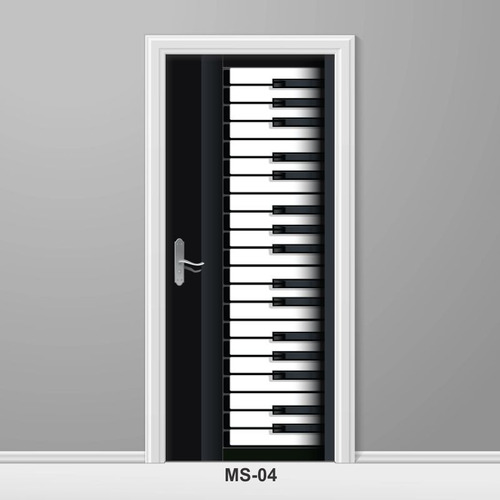 Adesivo Para Porta Música Piano Teclado Cravo Ms-04