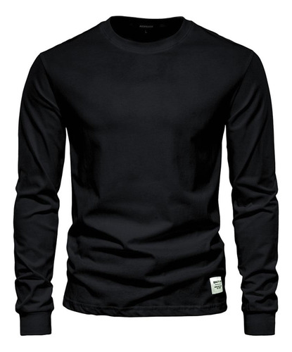Top De Manga Larga Autumn Tide En Color Liso, Talla Europea