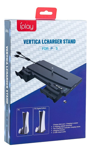 Base Soporte Vertical Stand Para Ps5 Con Estación De Carga