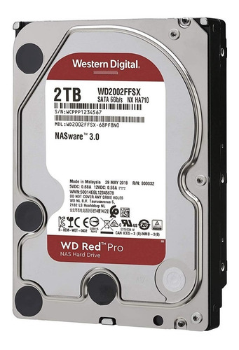 Dd Interno Wd Red Pro 3.5 2tb Sata3 64mb 7200rpm 24x7 Nas