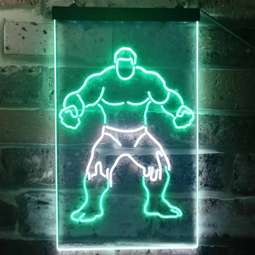 Letrero Led Neon En Acrilico De 3 Mm 40*42cm Hulk