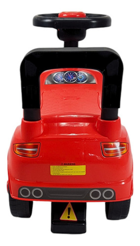 Montable Para Niños Carrito Correpasillos 48 cm Con Respaldo Color Rojo