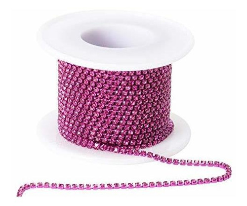 Tira De Strass 2mm 1rollo 9m Fucsia