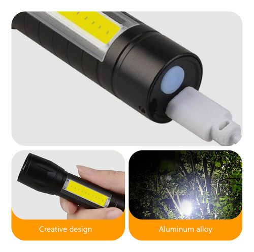 Linterna Portátil Con Carga Usb, Luz Fuerte, Enfoque, Salida
