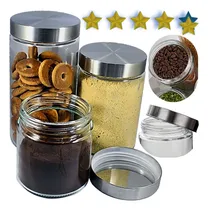 Comprar Recipientes En Vidrio Con Tapa Juego De Tarros De Vidrio