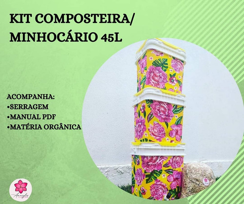 Composteira Doméstica/minhocário 45l