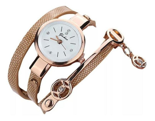 Relógio Feminino Pulseira Couro Presente Para Namorada Luxo