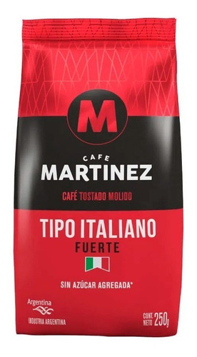 Cafe Martinez Molido Tostado Tipo Italiano Fuerte 250g