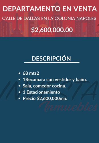 Magnífico Departamento Napoles. Oportunidad