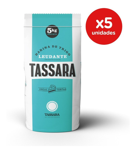 Harina De Trigo Leudante Pack 5 X 5 Kgs Tassara Ideal Tortas
