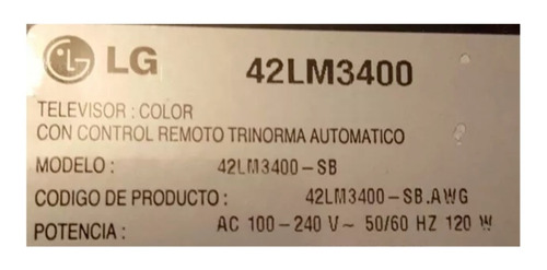Placa Inverter Kls E420drphf02 Tv LG 42lm3400