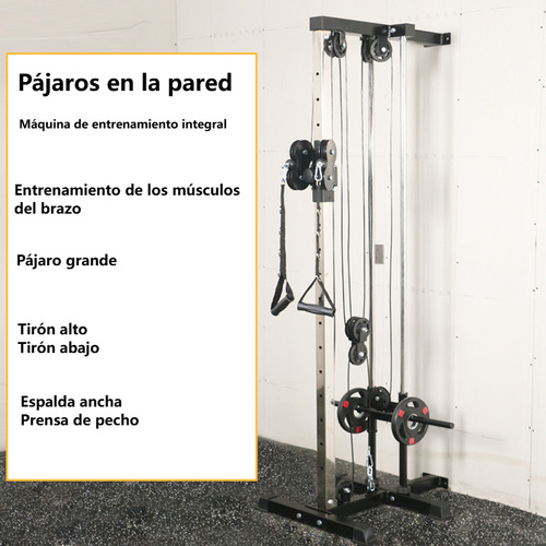 Multifuncional Gimnasio Torre Peso Libre Polea Maquinas Gym Estructura Plateado