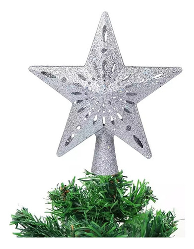 Árbol D Navidad Topper Estrella Para Proyector Led Luz Plata